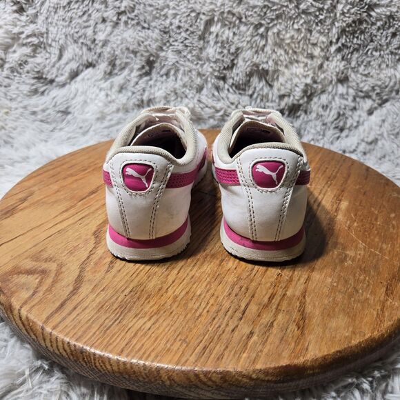 Retro y2k Puma Roma Kids 12C Size Basic Puma White And Pink Shoes Sneakers - Picture 4 of 7